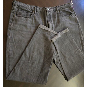 Women's Raw Hem Grunge Universal Thread Black Boyfriend Jeans Plus Size 18 NWT